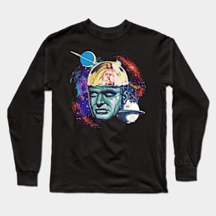 Space Head Pin Up Retro Long Sleeve T-Shirt